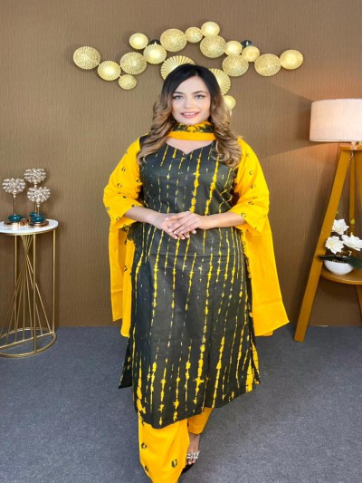 আনস্টিচ প্রিমিয়াম কটন দেবদাস বাটিক থ্রি-পিস,জামা + ওড়না + প্যান্ট