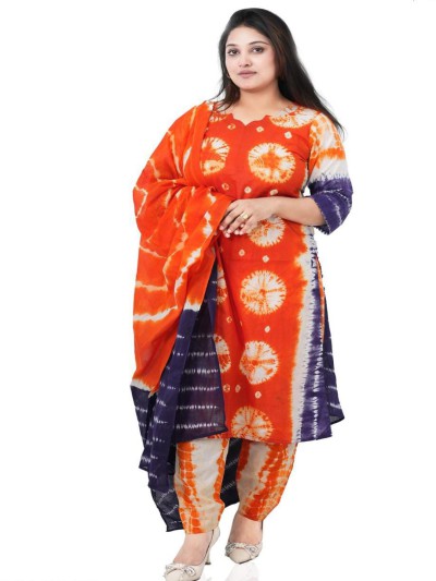 আনস্টিচ প্রিমিয়াম কটন দেবদাস বাটিক থ্রি-পিস,জামা + ওড়না + প্যান্ট